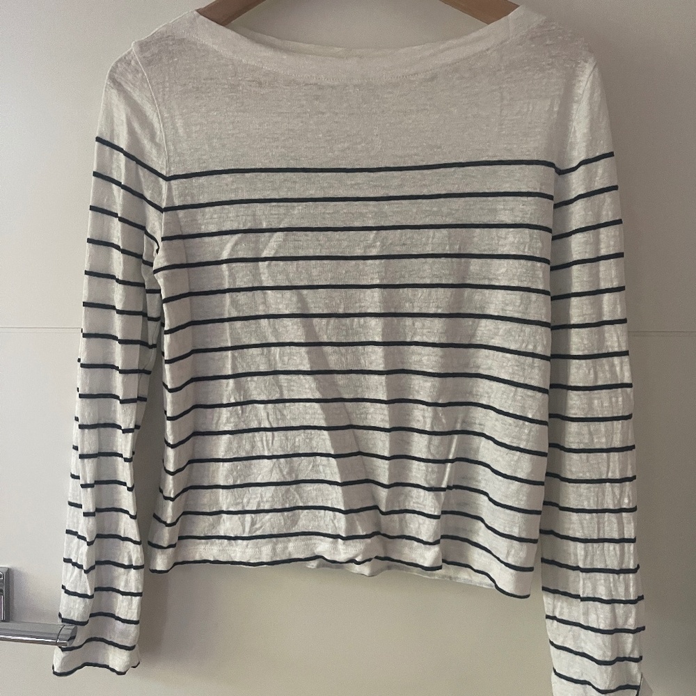 Vince Linen Striped Shirt, size small